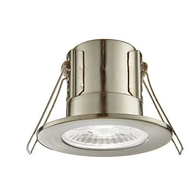 Afbeelding van Saxby Lighting (Poole) Shieldeco Fire Rated Geïntegreerde LED Badkamer Inbouw Licht Satijn Nikkelplaat, Acryl IP65