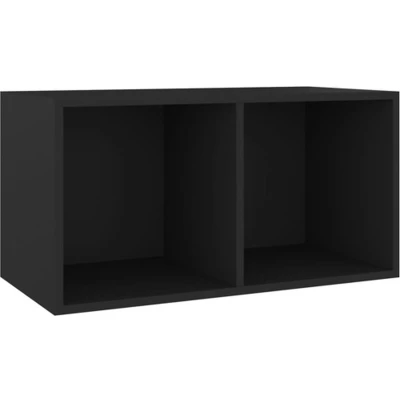 Afbeelding van vidaXL Opbergbox voor LP&quot;;s 71x34x36 cm bewerkt hout zwart