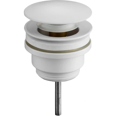 Afbeelding van Ben Push Open afsluitbare wastafelplug mat wit