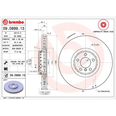 Afbeelding van Brembo Remschijven 09.D899.13