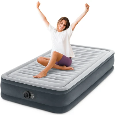 Afbeelding van Intex Dura Beam Comfort Plush Mid Rise Twin Luchtbed Grijs Luchtbedden