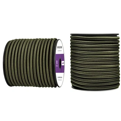 Afbeelding van Abma Cord Bungeekoord 6mm 20M Rubberen Touw Elastisch Koord Expandertouw Spankoord Elastiek voor Camping, Zeildoek, Aanhangwagen, Rugzak, Tentstok, Kajak Legergroen
