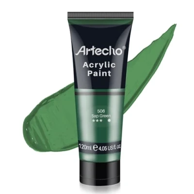 Afbeelding van Artecho professionele acrylverf, Sap groen (120 ml/4 oz) buizen, kunst ambachtelijke verven voor canvasschilderen, steen, hout, stof, kunstbenodigdheden kunstenaars