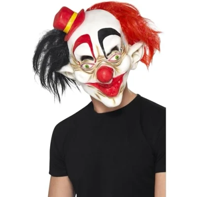 Afbeelding van Smiffys Creepy Clown Masker Zwart/Rood