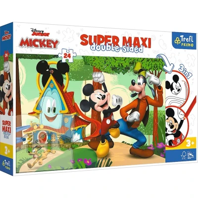 Afbeelding van PUZZEL 3 IN 1 MICKEY AND FRIENDS + KLEURPLAAT STIPPELLIJNTEKENEN