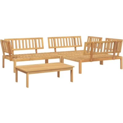 Afbeelding van vidaXL 4 delige Loungeset pallet massief acaciahout