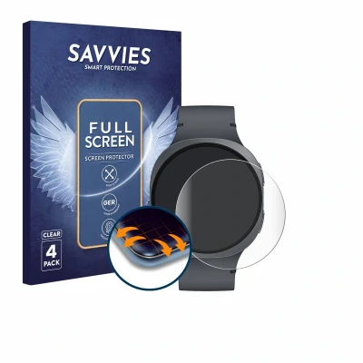 Afbeelding van Savvies Screenprotector voor Samsung Galaxy Watch 8 (44 mm) Folie Beschermfolie transparant volledig dekking (4 Stuks)