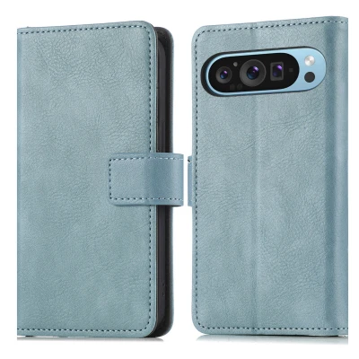 Afbeelding van Google Pixel 9 Hoesje Kunstleder iMoshion Bookcase Lichtblauw Telefoonhoesje