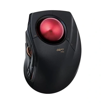 Afbeelding van ELECOM Trackball Mouse Wired, Wireless, en Bluetooth, Advanced responsiviteit, 8 toewijsbare knoppen, vloeiend schuiven, Extra Large, DEFT PRO/Zwart/M DPT1MRXBK