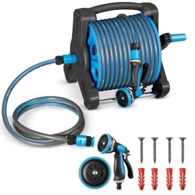Afbeelding van Mobiele Slanghaspel Basic 30 Meter Blauw Inclusief toebehoren