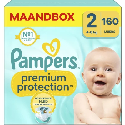 Afbeelding van Pampers Premium Protection Maat 2 Maandbox 160 Stuks 4 8 kg