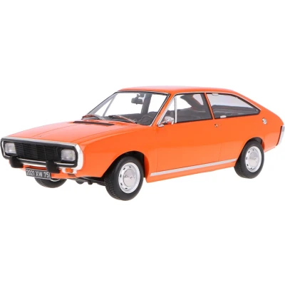 Afbeelding van het 1:18 gegoten model van De Renault R15 TL uit 1971 in oranje. fabrikant schaalmodel is Norev. Dit alleen online verkrijgbaar