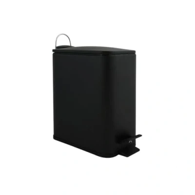 Afbeelding van Spirella Pedaalemmer Paris zwart 5 liter metaal L28 x B14 H29 cm soft close toilet/badkamer Pedaalemmers