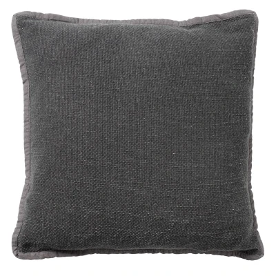 Afbeelding van Dutch Decor BOWIE Sierkussen 45x45 cm van gewassen katoen Charcoal Gray antraciet