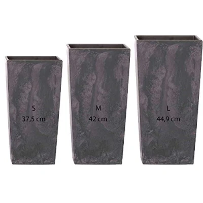Afbeelding van WELLHOME Altas Prosperplast Urbi Square Effect van kunststof, verpakking 3 stuks, 11,4/16,3/19 liter