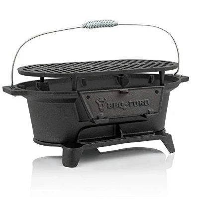 Afbeelding van BBQ Toro Hibachi Style Gietijzeren grillpan met grillrooster, 50 x 25 23 cm, houtskool campinggrill