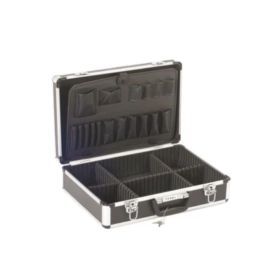 Afbeelding van Aluminium gereedschapskoffer 455 x 330 152 zwart Velleman