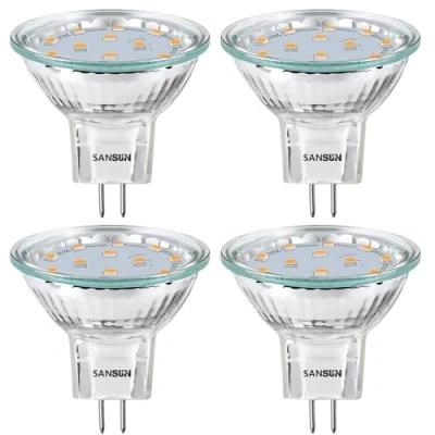 Afbeelding van 2.4W LED MR11 gloeilampen, 12v 20w halogeen vervanging, GU4 Bi Pin Base, zacht wit 3000K, niet dimbaar, (Pack van 4)