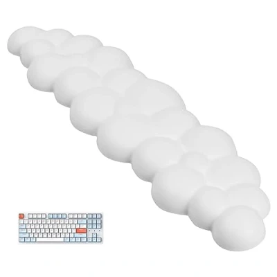 Afbeelding van Jinlaili Palmsteun voor toetsenbord, cloud polssteun, zacht, ergonomisch antislip, games, kantoor, thuis, wit