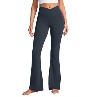 Afbeelding van CRZ Yoga Dames Butterluxe Bootcut Flare Broek Leggings Crossover Hoge Taille Opaque Sportbroek Fitness 31&#039;&#039; echte marine L