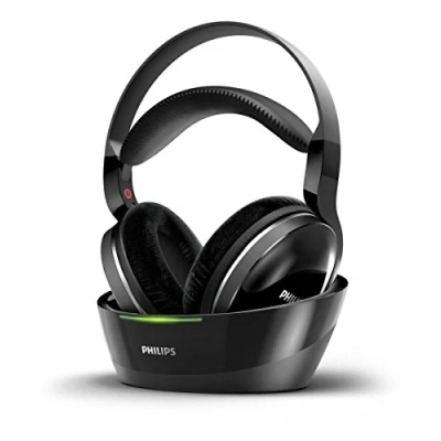 Afbeelding van Philips Kabelloser TV Kopfhörer Over Ear SHD8850/12 Wireless HiFi (Exzellenter Sound, Hi Res Audio, 30 m Reichweite, Dockingstation, Velours Ohrpolster) Schwarz