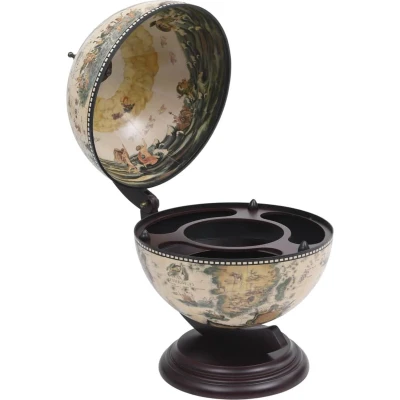 Afbeelding van vidaXL Globebar tafelmodel eucalyptushout wit