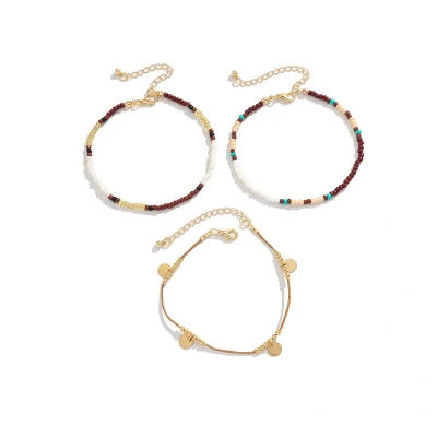 Afbeelding van Jomide Enkelbandje Vintage Boho Colours 3 stuks