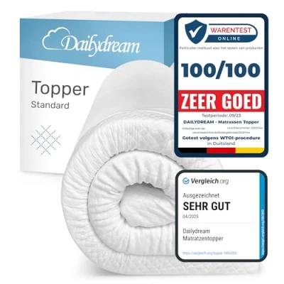 Afbeelding van Dailydream Visco elastische matrastopper &quot;Model S&quot; met Memory Foam effect, 90 x 200 3,5 cm, Edition Standard