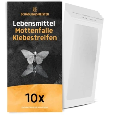 Afbeelding van Panteer SCHÄDLINGSMEISTER® Mottenval voor levensmiddelen, set van 10 stuks, plakstrips, controle, levensmiddelmottenval, middel tegen motten, mottenpapier, anti motten