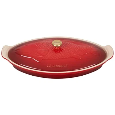 Afbeelding van Le Creuset Ovenschaal Vis Heritage Ovaal Kersenrood 34 cm