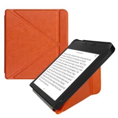 Afbeelding van kwmobile e reader hoesje compatibel Met Kobo Libra 2 hoes standaard Ereader cover van kunstleer In oranje
