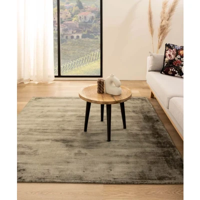 Afbeelding van Viscose Vloerkleed Vierkant Glamour Olijfgroen 100x100 Cm