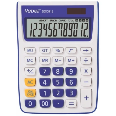 Afbeelding van Calculator Rebell SDC912VL BX wit violet desktop per 20