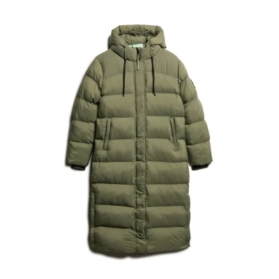 Afbeelding van Superdry Puffer Winterjas, Dames, Maat: 38, Dusty olive green grid
