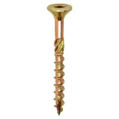 Afbeelding van Woodies Ultimate spaanplaatschroeven 4x25mm platkop geel verzinkt deeldraad T20 61440272 (Per 200 stuks)