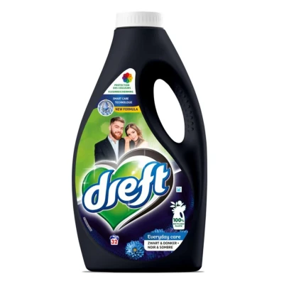 Afbeelding van 4x Dreft Vloeibaar Wasmiddel Zwart &amp; Donker 32 Wasbeurten 1,6 liter