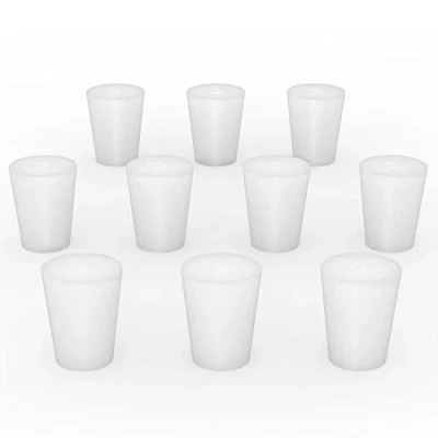 Afbeelding van stonylab Silicium Rubberen Stoppers, Witte Taps Toelopende Lab Seal Silicon Stoppers Rubber Pluggen (10 Pack, 3#)
