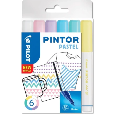 Afbeelding van Pilot Pintor Pastel Verfstiften Set Extra Fijne marker met 2,3mm punt Inkt op waterbasis Dekt elk oppervlak, zelfs de donkerste Teken, kleur, versier, markeer, schrijf, kalligrafeer…