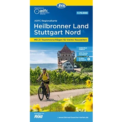 Afbeelding van ADFC Regionalkarte Heilbronner Land Stuttgart Nord 1:75.000, reiß und wetterfest, mit kostenlosem GPS Download der Touren via BVA website oder ... 21 Tourenvorschlägen für kleine Rauszeiten