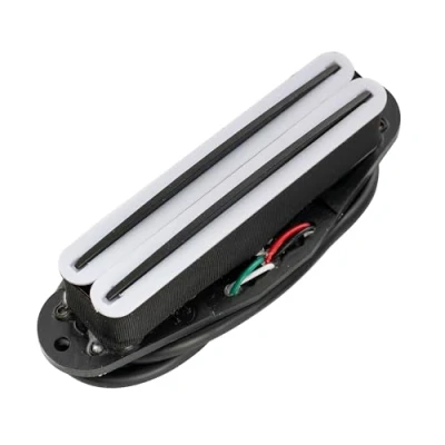 Afbeelding van Musiclily Hot Rails Humbucker Element in Single coil Formaat voor Strat/Tele Elektrische Gitaar, Wit met Zwarte