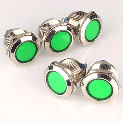 Afbeelding van GUUZI 5 stks 12 V 24 22mm LED Metalen Indicator Licht Waterdicht Signaal Lamp met Draad(Groen)