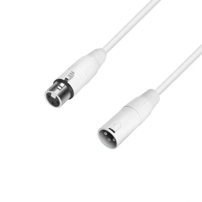 Afbeelding van ah Cables K4MMF0500 SNOW microfoonkabel, 5m (REAN stekker: XLR mannelijk naar vrouwelijk) wit