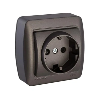 Afbeelding van Plug in basis Solera Mural 2p+t Grafiet 16 A 250 V