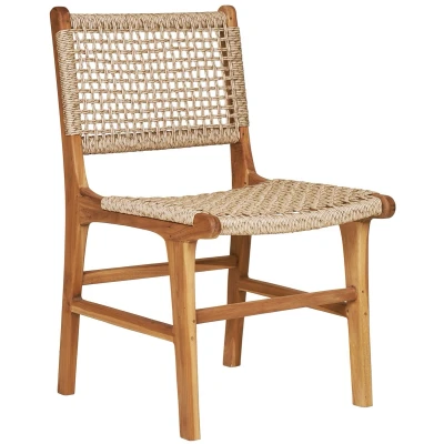 Afbeelding van House Nordic Derby Teak / Rattan Eetkamerstoel Natural
