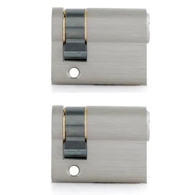 Afbeelding van GERCAR Pro Profielcilinderslotenset, 30/10, halve cilinder, gelijksluitend set van 2 stuks, slotcilinder mat messing, inclusief 10 sleutels garagedeur lengte: 40 mm, A: 30, B: 2x