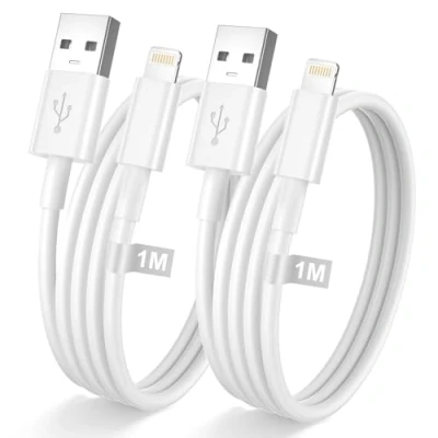 Afbeelding van 2Pack 1M Apple MFi gecertificeerd iPhone kabel, oplaadkabel Lightning USB kabel naar oplader voor 14 13 12 11 Pro Max XS 8 7 6s iPad