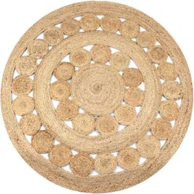 Afbeelding van Tapijt met ontwerp rond 150 cm gevlochten jute