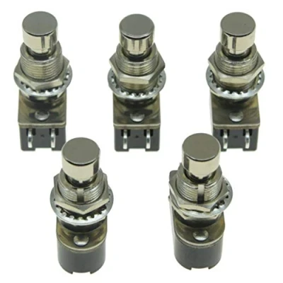 Afbeelding van KAISH Pack van 5 OFF (ON) SPST Momentary Soft Touch Drukknop Elektrische Gitaar Effecten Schakelaar Pedaal Voetschakelaars