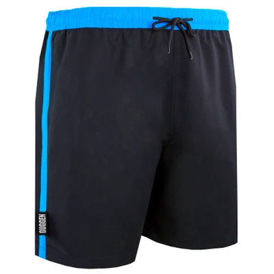 Afbeelding van GUGGEN MOUNTAIN Zwembroek voor Heren Zwemshorts Het Strand Sneldrogende Zomer Style 1889 met Strandbroek Boardshort Korte Broek Geruit Patroon Linnen Strip Reep Beach Kleur Zwart XXL