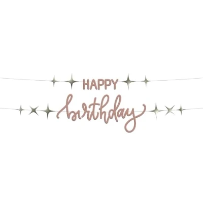 Afbeelding van Folat Letterslinger Set HAPPY birthday Crème Rose (1 meter)